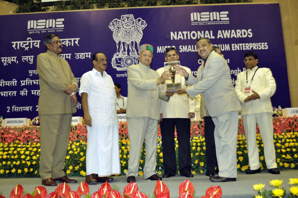 MSME National Award for Outstanding Efforts in Entrepreneurship(Manufacturing)