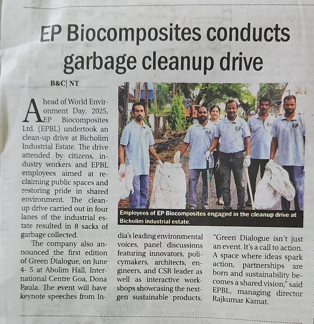 EP Biocomposites conducts Garbage Cleanup Drive